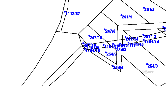 Parcela st. 247/10 v KÚ Janov u Mladé Vožice, Katastrální mapa