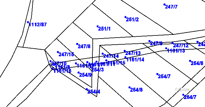 Parcela st. 247/14 v KÚ Janov u Mladé Vožice, Katastrální mapa