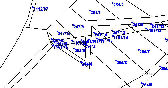 Parcela st. 254/3 v KÚ Janov u Mladé Vožice, Katastrální mapa