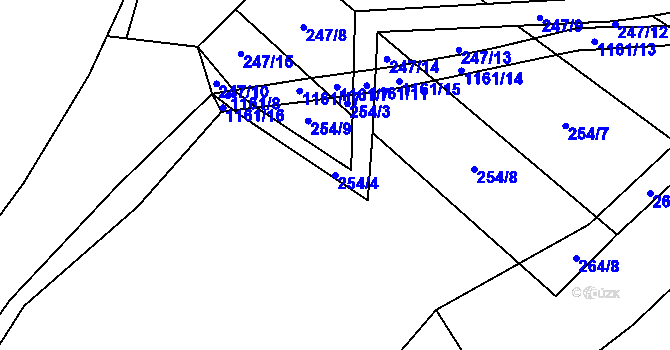 Parcela st. 254/4 v KÚ Janov u Mladé Vožice, Katastrální mapa