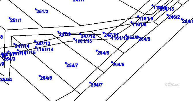 Parcela st. 254/6 v KÚ Janov u Mladé Vožice, Katastrální mapa