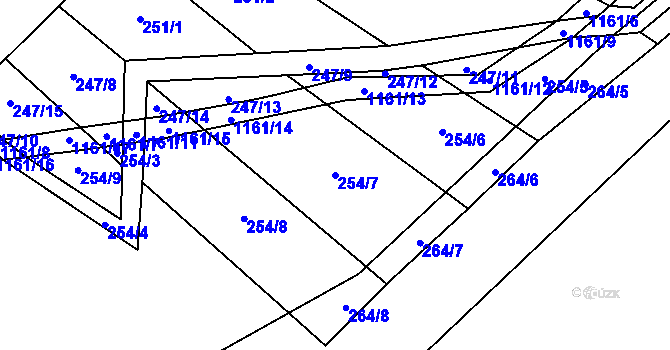 Parcela st. 254/7 v KÚ Janov u Mladé Vožice, Katastrální mapa