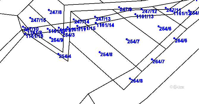 Parcela st. 254/8 v KÚ Janov u Mladé Vožice, Katastrální mapa