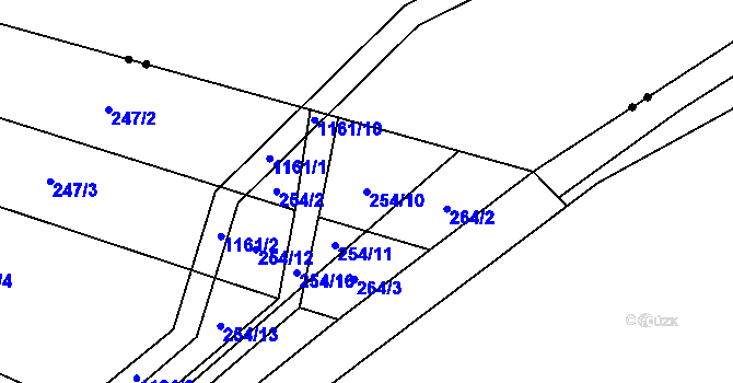Parcela st. 254/10 v KÚ Janov u Mladé Vožice, Katastrální mapa