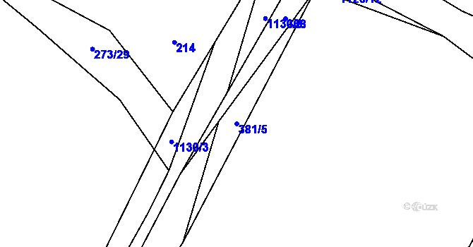 Parcela st. 381/5 v KÚ Janov u Mladé Vožice, Katastrální mapa
