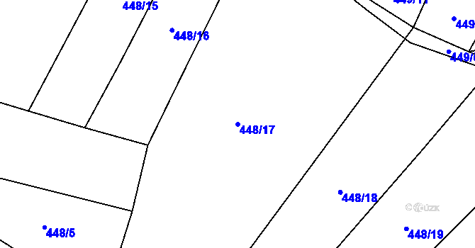 Parcela st. 448/17 v KÚ Janov u Mladé Vožice, Katastrální mapa