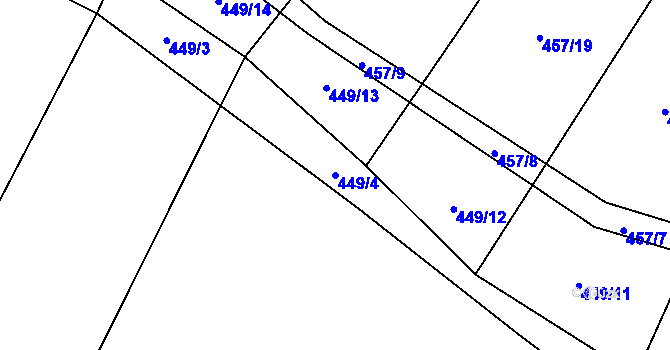 Parcela st. 449/4 v KÚ Janov u Mladé Vožice, Katastrální mapa