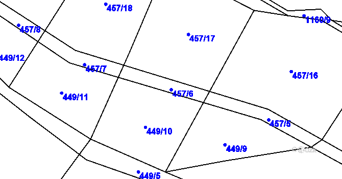 Parcela st. 457/6 v KÚ Janov u Mladé Vožice, Katastrální mapa