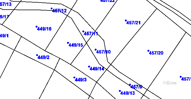 Parcela st. 457/10 v KÚ Janov u Mladé Vožice, Katastrální mapa