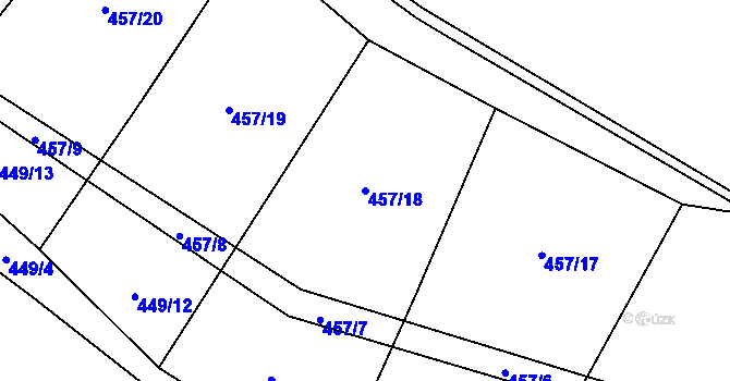 Parcela st. 457/18 v KÚ Janov u Mladé Vožice, Katastrální mapa