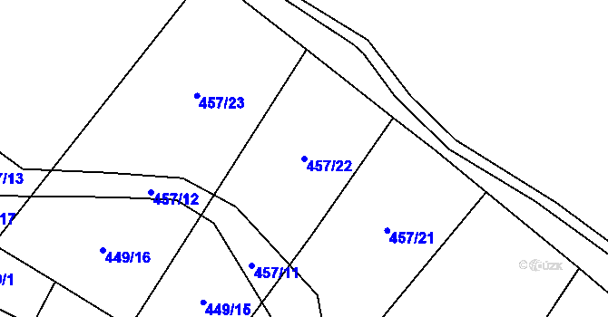 Parcela st. 457/22 v KÚ Janov u Mladé Vožice, Katastrální mapa