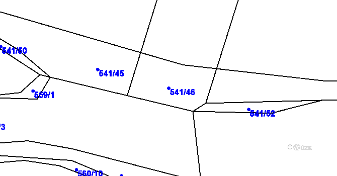 Parcela st. 541/46 v KÚ Janov u Mladé Vožice, Katastrální mapa