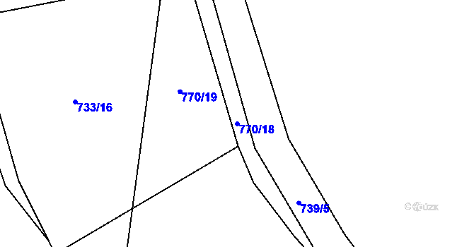 Parcela st. 770/18 v KÚ Janov u Mladé Vožice, Katastrální mapa