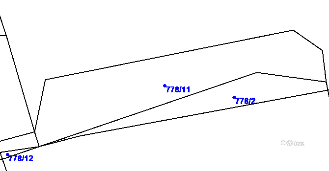 Parcela st. 778/11 v KÚ Janov u Mladé Vožice, Katastrální mapa