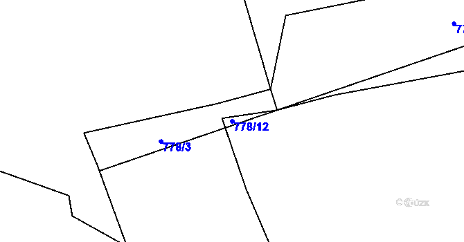 Parcela st. 778/12 v KÚ Janov u Mladé Vožice, Katastrální mapa