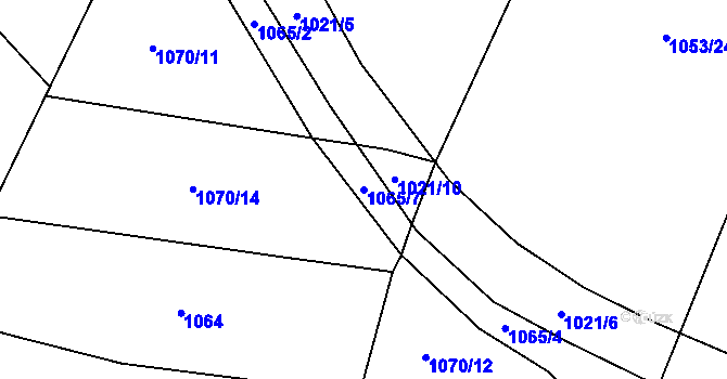 Parcela st. 1065/7 v KÚ Janov u Mladé Vožice, Katastrální mapa