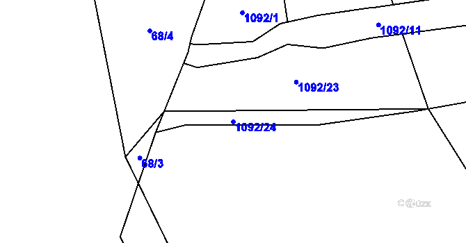 Parcela st. 1092/24 v KÚ Janov u Mladé Vožice, Katastrální mapa