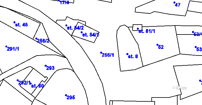 Parcela st. 256/1 v KÚ Janov v Orlických horách, Katastrální mapa