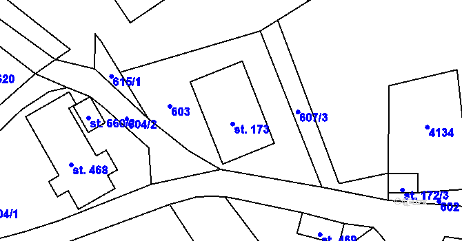 Parcela st. 173 v KÚ Janov u Litomyšle, Katastrální mapa