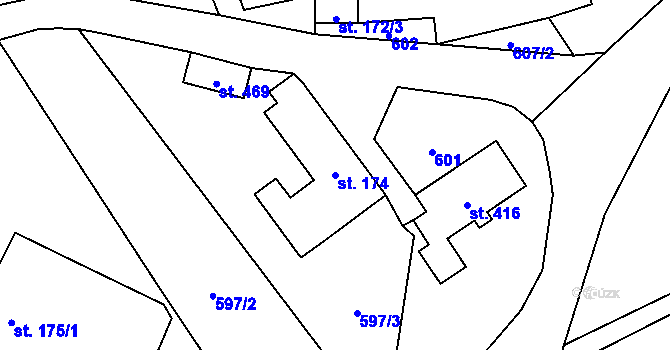 Parcela st. 174 v KÚ Janov u Litomyšle, Katastrální mapa