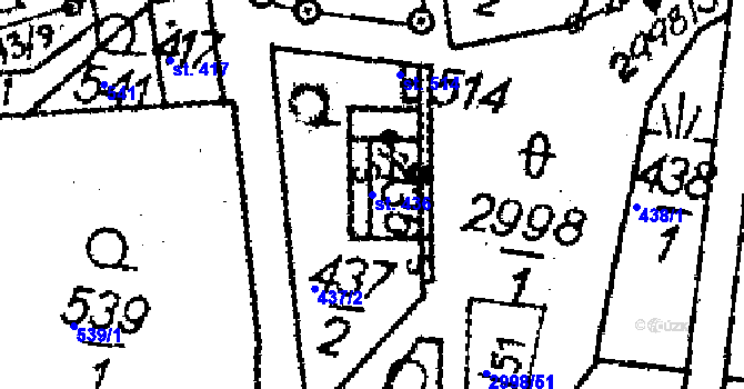 Parcela st. 436 v KÚ Janov u Litomyšle, Katastrální mapa