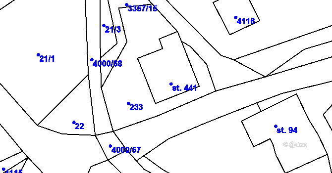Parcela st. 441 v KÚ Janov u Litomyšle, Katastrální mapa