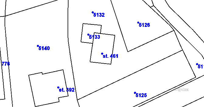 Parcela st. 461 v KÚ Janov u Litomyšle, Katastrální mapa