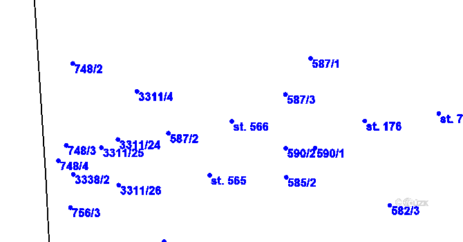 Parcela st. 566 v KÚ Janov u Litomyšle, Katastrální mapa