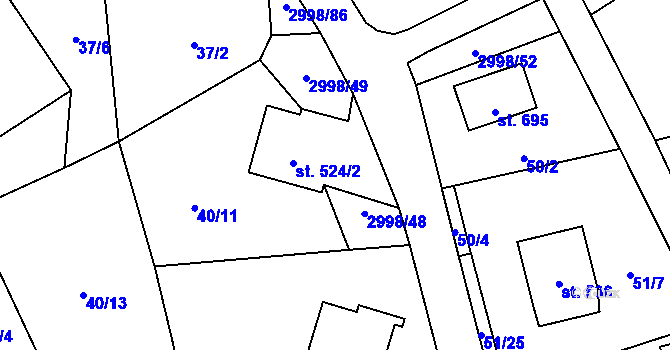 Parcela st. 40/10 v KÚ Janov u Litomyšle, Katastrální mapa