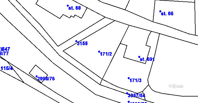 Parcela st. 171/2 v KÚ Janov u Litomyšle, Katastrální mapa