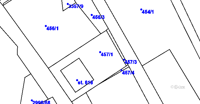 Parcela st. 457/1 v KÚ Janov u Litomyšle, Katastrální mapa