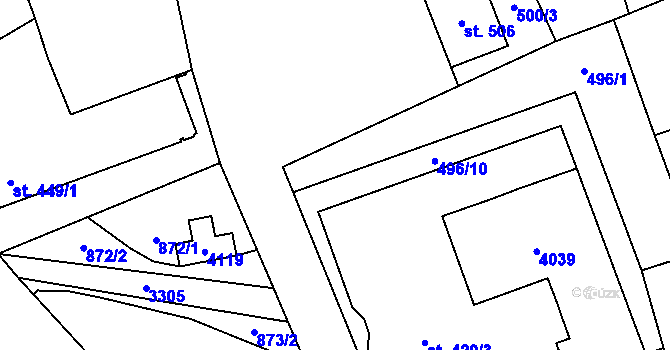 Parcela st. 496/2 v KÚ Janov u Litomyšle, Katastrální mapa