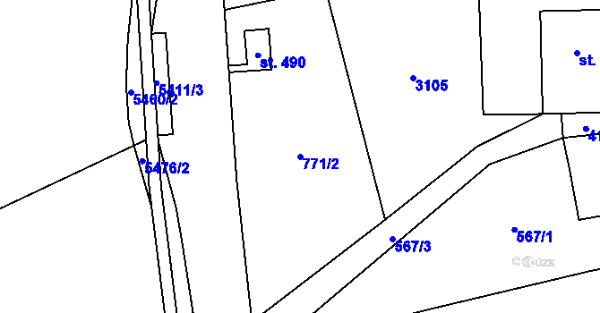 Parcela st. 771/2 v KÚ Janov u Litomyšle, Katastrální mapa