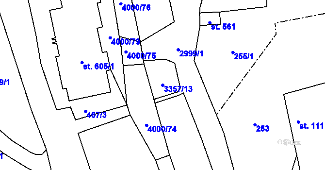 Parcela st. 3357/13 v KÚ Janov u Litomyšle, Katastrální mapa