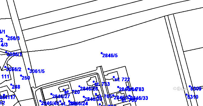 Parcela st. 2846/5 v KÚ Janov u Litomyšle, Katastrální mapa