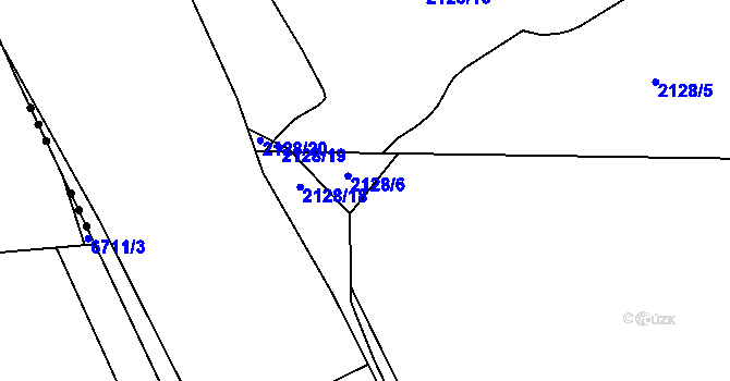 Parcela st. 2128/6 v KÚ Janov u Litomyšle, Katastrální mapa