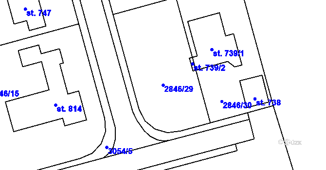 Parcela st. 2846/29 v KÚ Janov u Litomyšle, Katastrální mapa