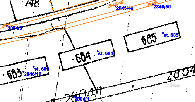 Parcela st. 684 v KÚ Janov u Litomyšle, Katastrální mapa