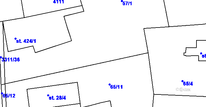 Parcela st. 65/7 v KÚ Janov u Litomyšle, Katastrální mapa