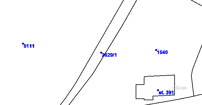 Parcela st. 2629/1 v KÚ Janov u Litomyšle, Katastrální mapa