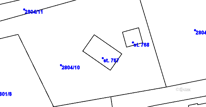 Parcela st. 767 v KÚ Janov u Litomyšle, Katastrální mapa