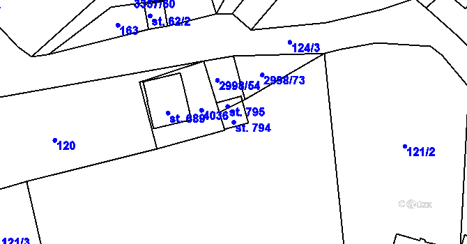 Parcela st. 794 v KÚ Janov u Litomyšle, Katastrální mapa