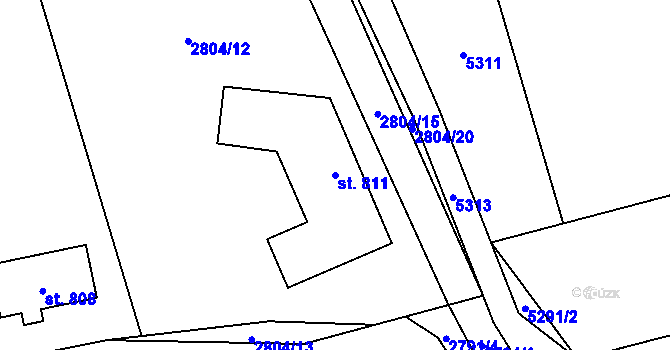 Parcela st. 811 v KÚ Janov u Litomyšle, Katastrální mapa