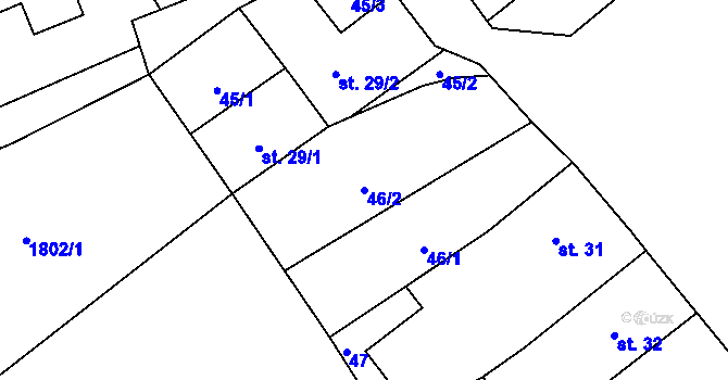 Parcela st. 46/2 v KÚ Janov u Krnova, Katastrální mapa