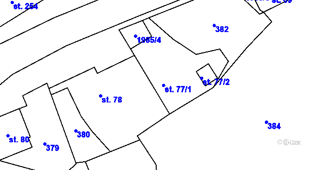 Parcela st. 77/1 v KÚ Janov u Krnova, Katastrální mapa