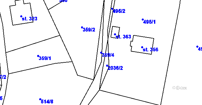 Parcela st. 359/4 v KÚ Janov u Krnova, Katastrální mapa