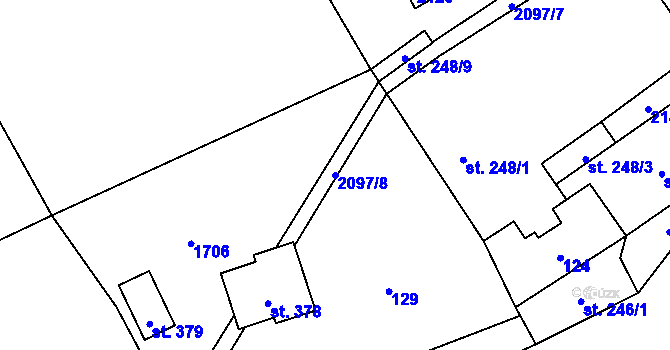 Parcela st. 2097/8 v KÚ Janov u Krnova, Katastrální mapa