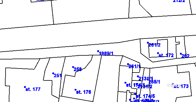 Parcela st. 1989/1 v KÚ Janov u Krnova, Katastrální mapa