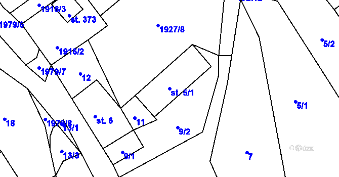 Parcela st. 5/1 v KÚ Janov u Krnova, Katastrální mapa