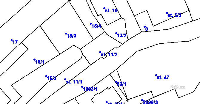 Parcela st. 11/2 v KÚ Janov u Krnova, Katastrální mapa
